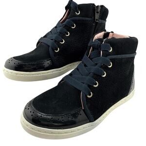 Jacadi Kids Poncho Sneakers Navy Leather Rose Pale Pink EUR 30 / US 12‎ NWB